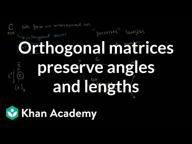 Orthogonal matrices preserve angles and lengths | Linear Algebra | Khan Academy