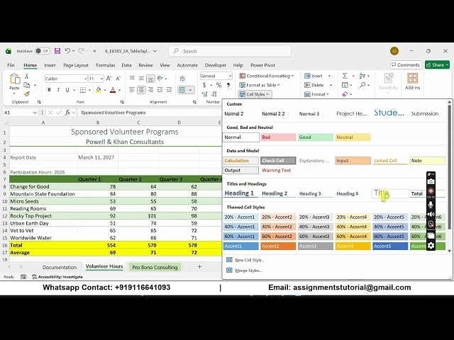 Illustrated Excel 365 | Module 2: SAM Project A Powell & Khan Consultants