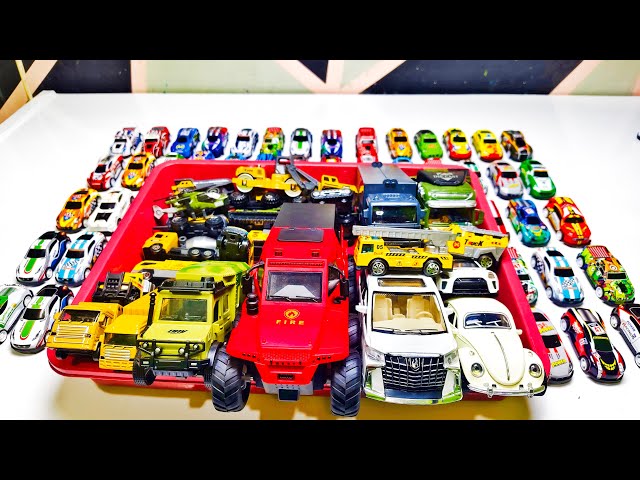 Box Full of model cars : Porsche, Tesla, Peugeot, Volvo, Close-up toy car review Tomica #4k