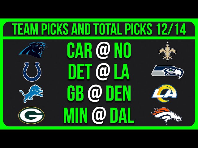 NFL Picks Today 12/14/25 NFL Week 15 Picks and Predictions
