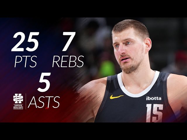 Nikola Jokic 25 pts 7 rebs 5 asts vs Rockets 25/26 season