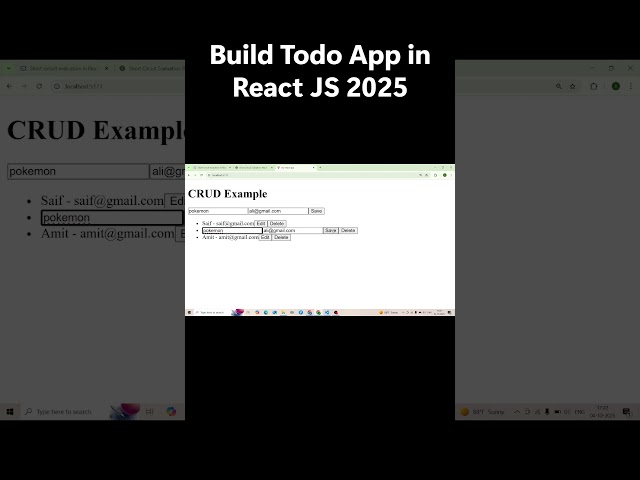 Build in React js Todo Application 2025 Full Completed Tutorial #shorts #reactjs #todolist #coding