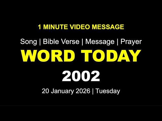 Word Today-2002 | Bro RSV | One-Minute Video Message (Malayalam) | 20 January 2026