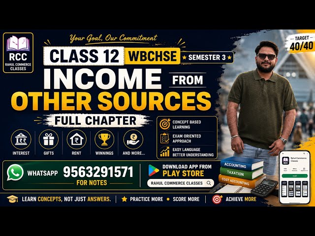 Income from Other Sources Full Chapter | Class 12 WBCHSE Semester 3 | Sections 56–59 | RCC