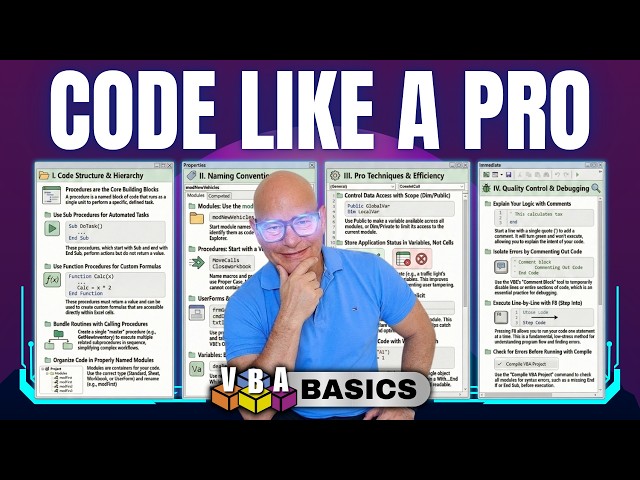 Stop Coding Like a Beginner: Learn The 4 Fundamentals of Professional Excel VBA