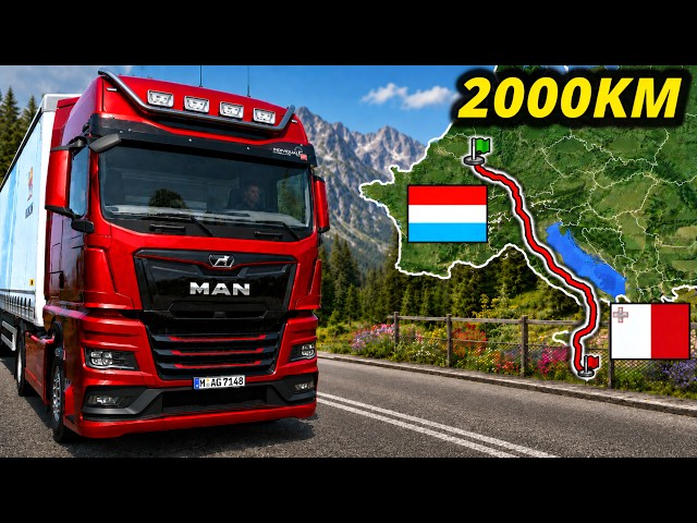 ETS2 Longest Delivery - Luxembourg to Malta | Euro Truck Simulator 2