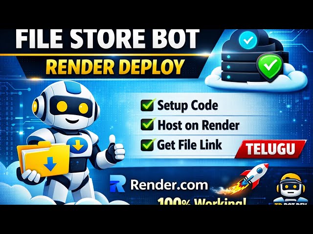 Render lo File Store Bot Deploy Ela Cheyali | Telegram File Store Bot Telugu | Full tutorial m