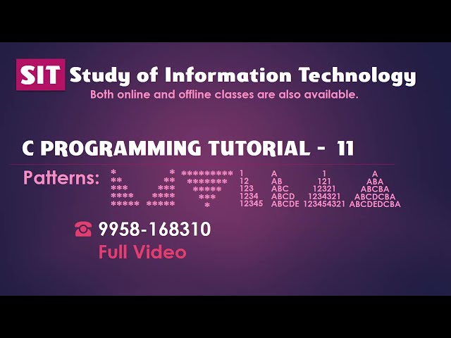 Master Pattern Printing in C Programming | Star, Number & Alphabet Patterns | Lecture - 11
