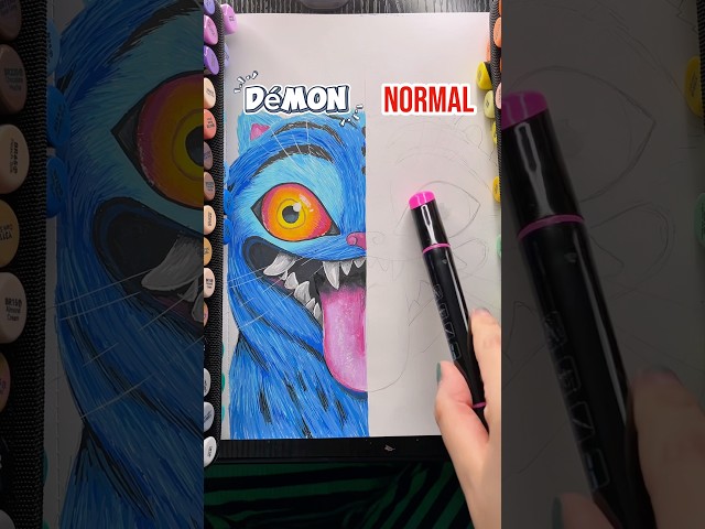 Draw the Tiger Demon Hunters in REAL CAT mode ✨ #kpopdemonhunters #drawing