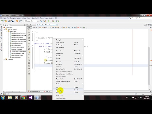 Simple TreeSet in Java Netbeans