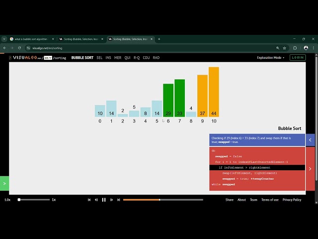 BubbleSort Visualization  of Sorting