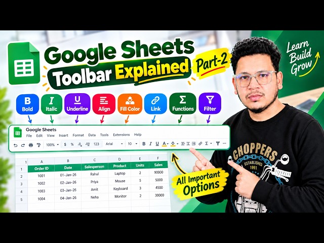 Google Sheets Toolbar Explained Part-2 | Complete Toolbar Guide for Beginners | The Coding Box