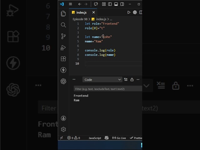 Why This JavaScript String Doesn’t Change 😱 | Interview Trap