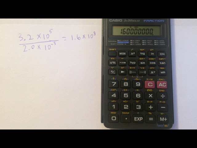 Scientific Notation on a Calculator (Casio fx-260)