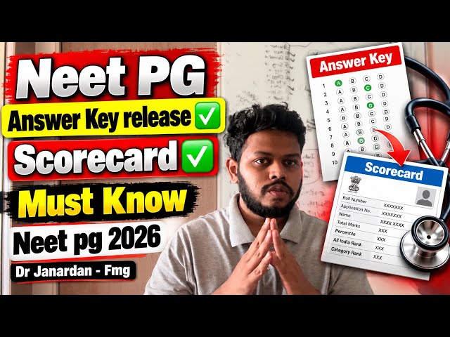 NEET PG 2026 Answer Key OUT ✅ 🚨 | Scorecard Update | Must Know!