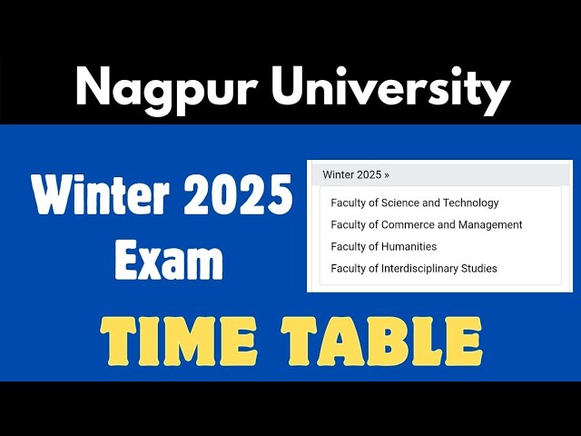 Winter 2025 exam time table download of rtmnu nagpur university