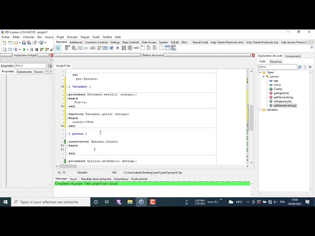 pascal classes : inheritance