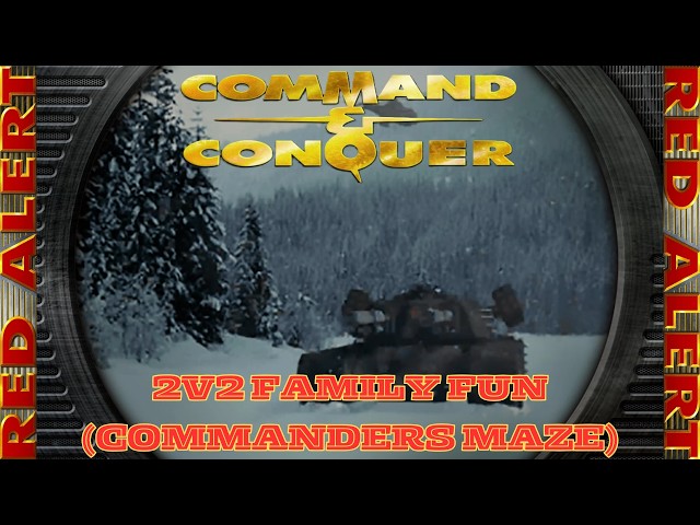 Command And Conquer Red Alert Skirmish 2v2 Hard (Commanders Maze) RTS Co-op Gameplay PC