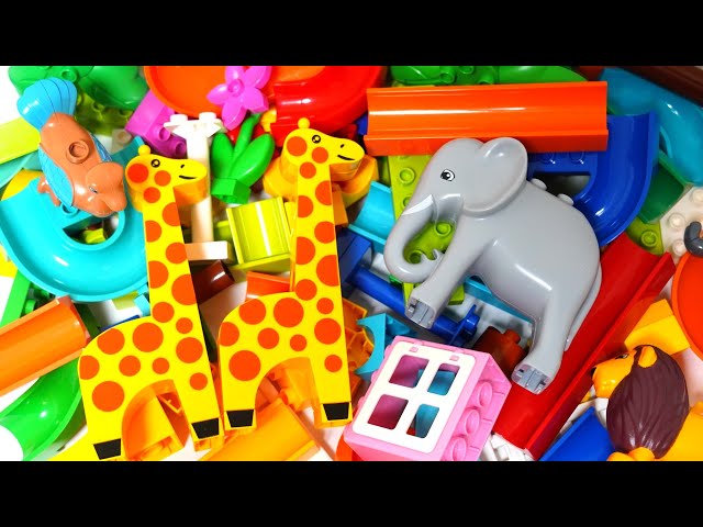 Satisfying Building Blocks Marble Run ASMR Very popular! Animal-themed block coasters compilation