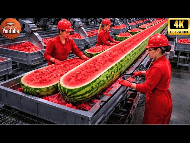 Live: How Yellow Watermelon Is Processed Into 3 Unique Products | Full Process Step by Step