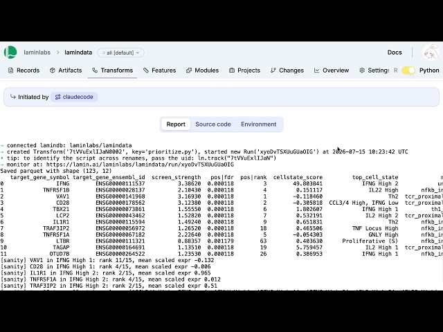 Trace data, code & agents