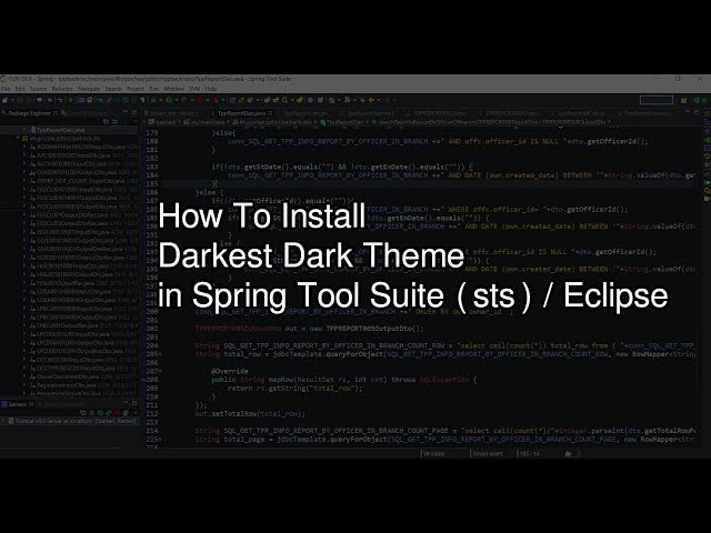 How to Change Theme to Dark in Spring Tool Suite (sts) and Eclipse