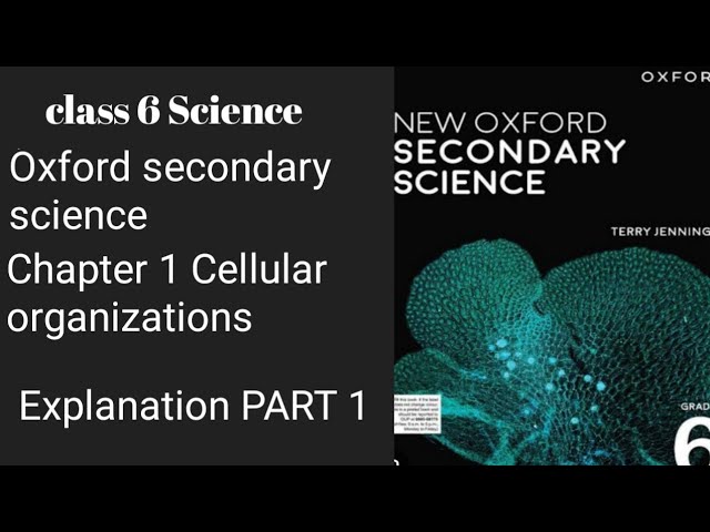 Class 6 New oxford secondary science Chapter 1 cellular organization explanation part 1