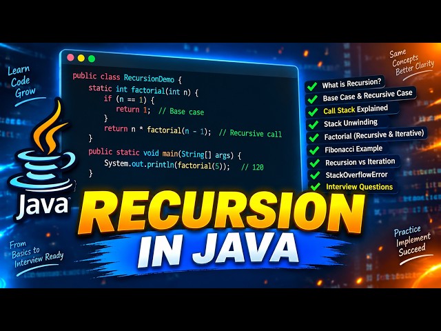 Recursion in Java Explained | Call Stack, Factorial, Base Case & Interview Questions