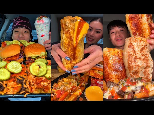 TIKTOK Mukbang Compilation | McDonald's, Taco Bell, Chipotle, In-N-Out, Wingstop & More!