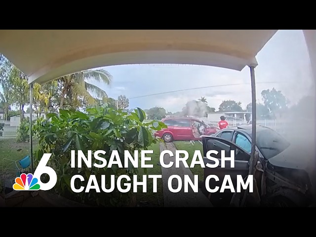 Insane crash caught on cam, watch the tense moments after