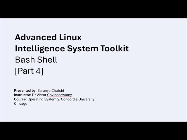 Advanced Linux Intelligence System Toolkit [Part 4]