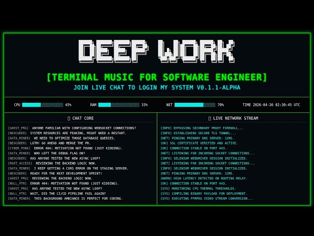 Cyberpunk Bugfixing Deep Work Music – Late Night Coding Flow