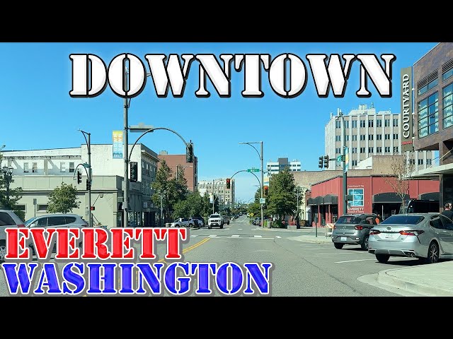 Everett - Washington - 4K Downtown Drive