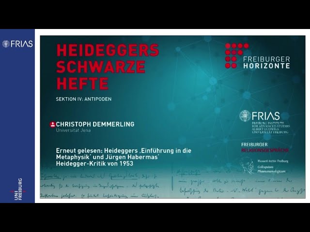 Heideggers Einführung in die Metaphysik und Jürgen Habermas Heidegger-Kritik von 1953