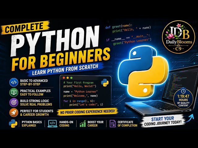 🐍 Introduction to Python | Python Programming for Beginners | Learn Python from Scratch