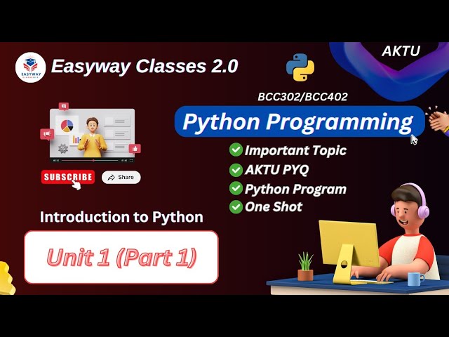 Python Unit 1(Part 1) || Introduction to Python || BCC302/BCC402 || B.Tech 2nd year|| #aktu #python