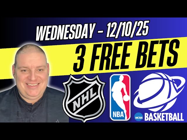 Wednesday 3 Free Betting Picks - 12/10/25 l Craig Trapp NBA Picks & NCAAB Predictions