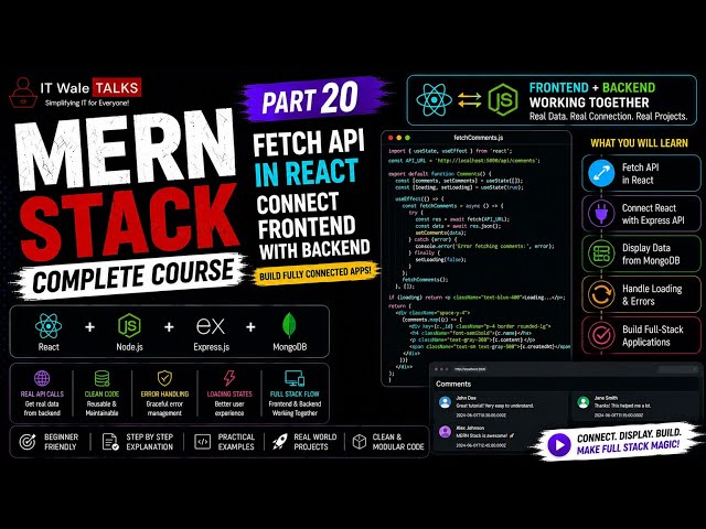 MERN Stack Complete Course Part 20 | Fetch API in React | Connect Frontend with Backend