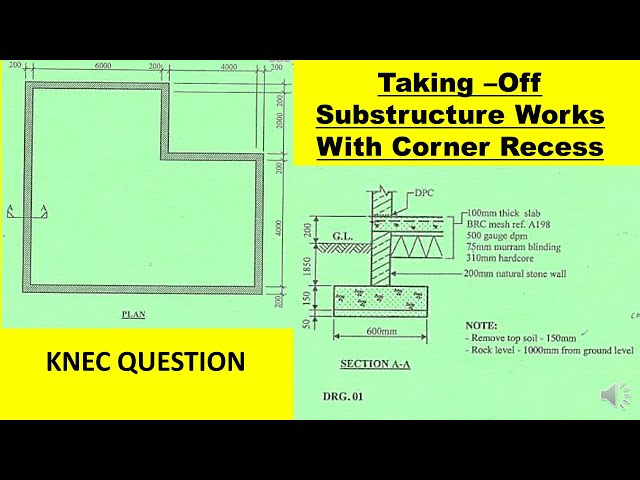 Taking Off  Substructure ; Corner Recess (SIMPLEST Explanation) /QUANTITY SURVEYING TUTORIALS