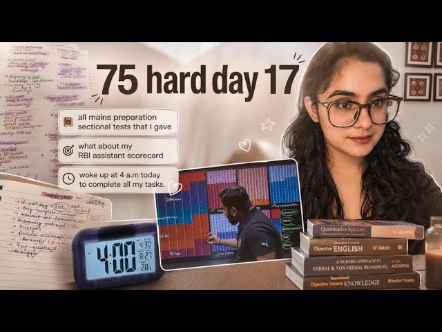 🎀Woke up at 4:00 AM 💕| 75 Hard Day 16 🎯| Mains Sectional 🌸| RBI Asst Scorecard🤦‍♀️|A Day In My Life🧿