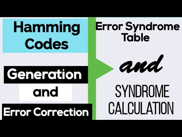 Hamming Codes| Generation and Error Correction| Error Syndrome Table| Calculating Error Syndrome