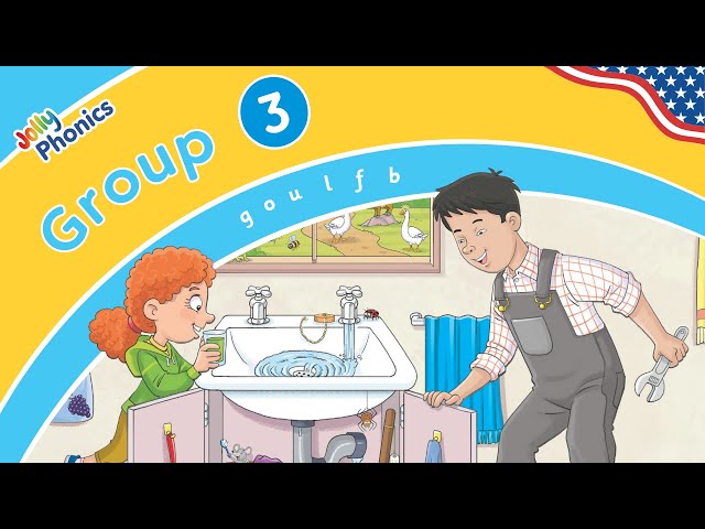 Jolly Phonics Songs Group 3 - Learn Letter Sounds g, o, u, l, f, b for Kids - American English