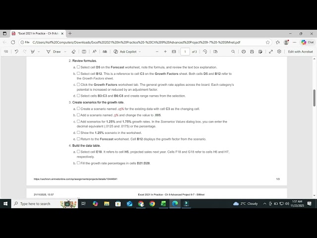 Excel 2021 In Practice - Ch 9 Advanced Project 9-7 | SIMnet Assignment hep Guide Step by Step |2024