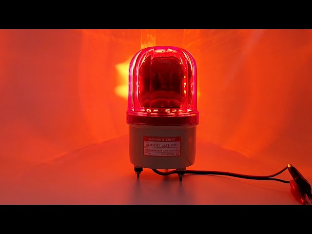 LTE-1101J. ROTARY WARNING LIGHT with BUZZER ALARM. RED. BULB 10W