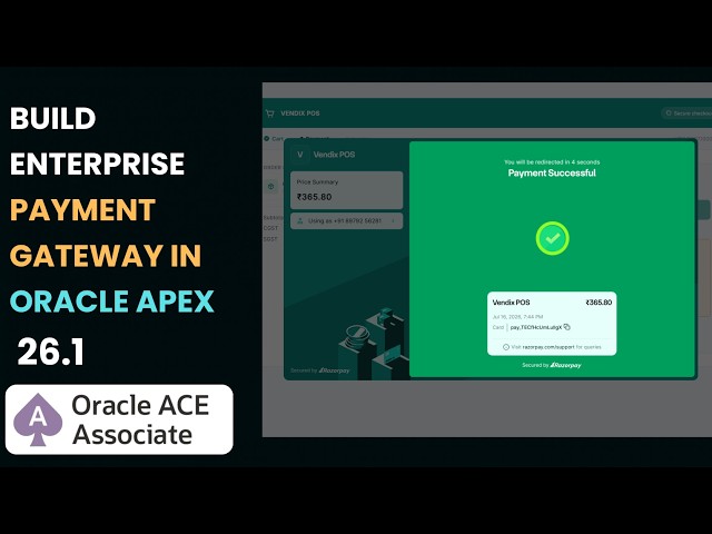 Oracle APEX 26.1 Payment Gateway Integration | Razorpay + REST API + Enterprise POS
