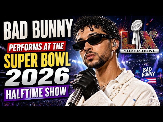 Bad Bunny performs at the Super Bowl 2026 halftime show