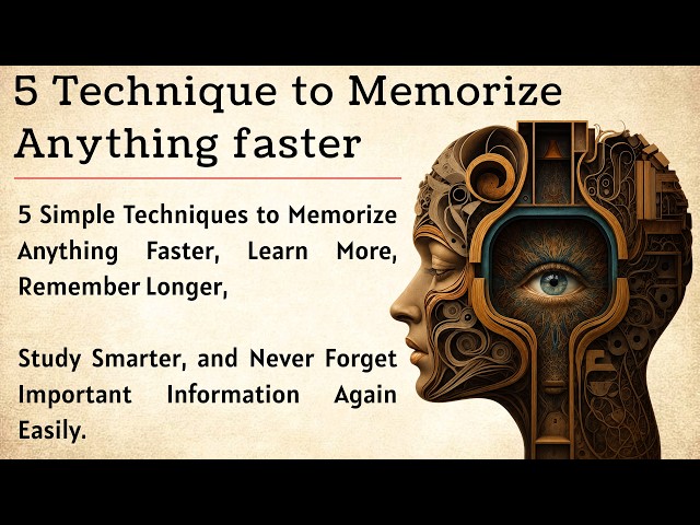 5 Techniques to Memorize Anything Faster | 5 Study Tips 📚 |  Improve Your Memory & Learn Smarter✅