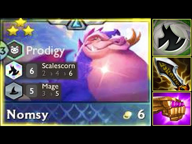 ⭐️⭐️⭐️ Nomsy 6 Scalescorn , Augment Base Camp + 28 % Damage - Set 7.5