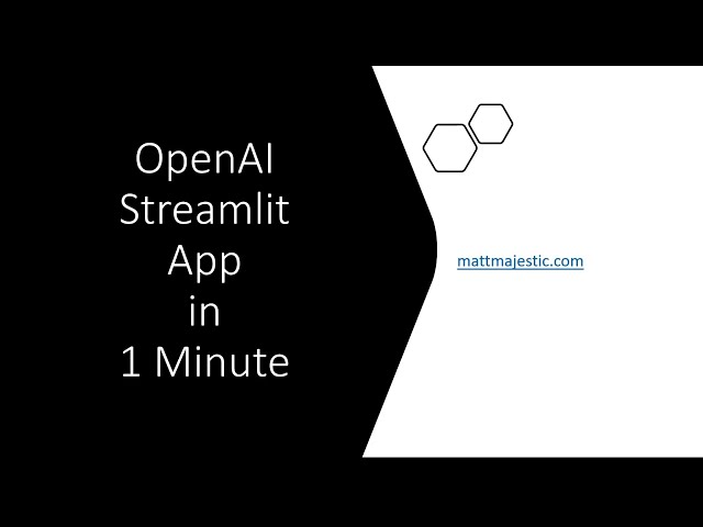 OpenAI Streamlit App in 1 Minute