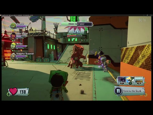Fighting "ORANGE JUICE ROBOT" in the Garden Warfare 2 BETA on shadPS4 Emulator